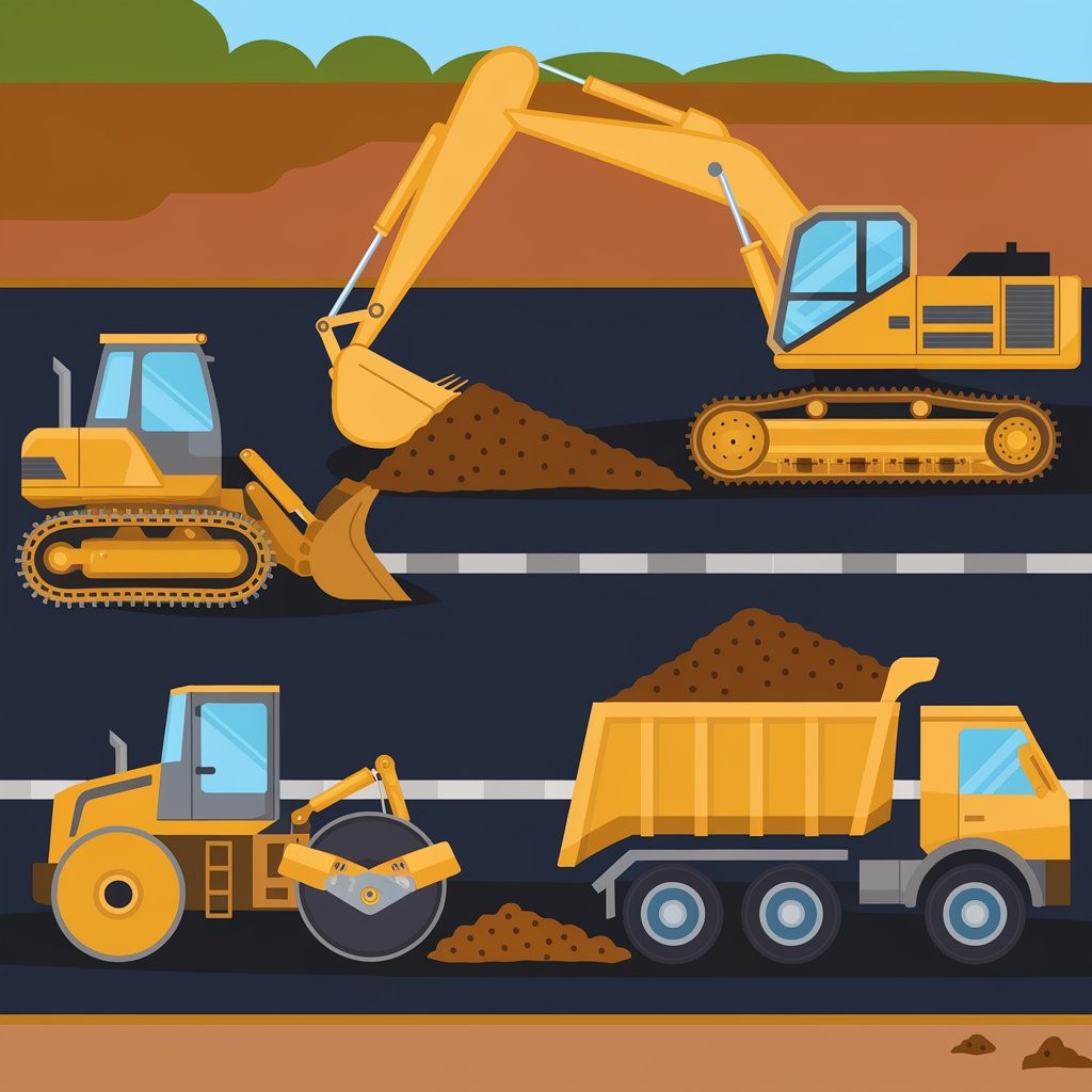 Heavy Equipment for Roadwork Essential Tools for Efficient Construction Image